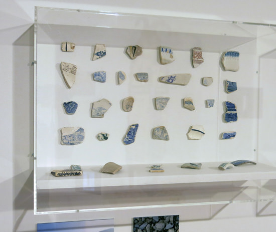 Collection of ceramic fragments found in River Severn near Llanidloes