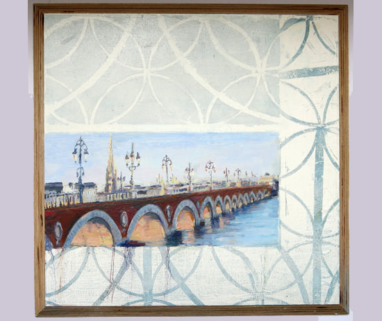 From the bridge to the library,
28 x 28cms, oil on plywood panel From the bridge to the library